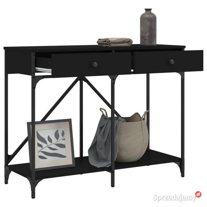 Stolik konsolowy czarny 100x39x785 WM835484 Warszawa