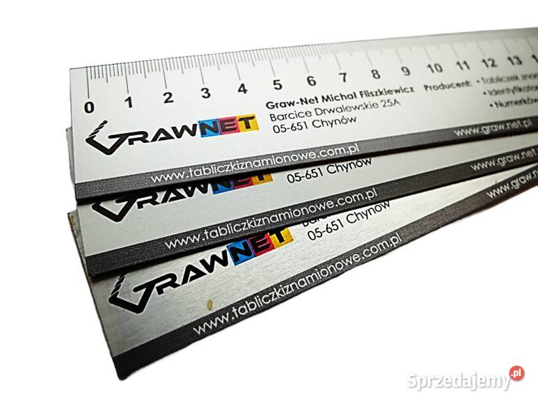 Linijka metalowa reklamowa gadżet z logo 15 10