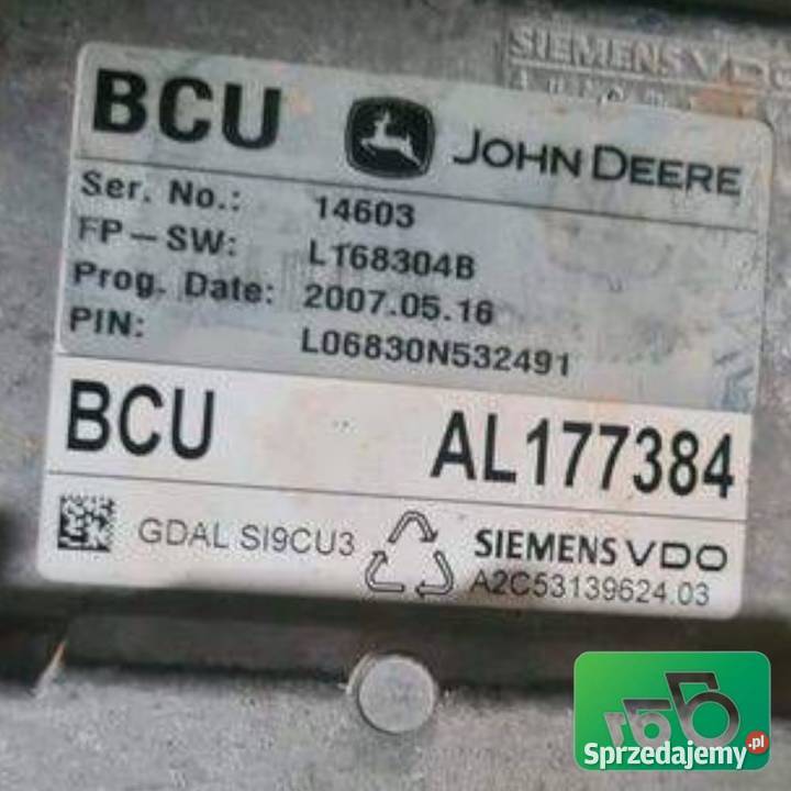 Moduł Komputer Sterownik BCU AL177384 John Deere wielkopolskie sprzedam