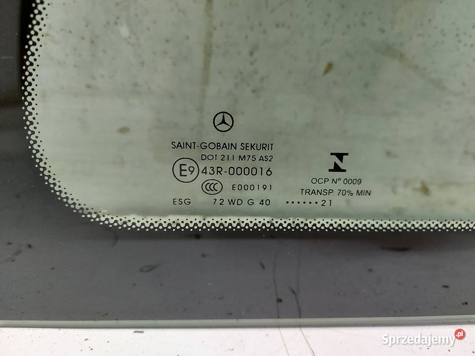 Mercedes EQV w447 Vklasa 2021 szyba karoseryjna