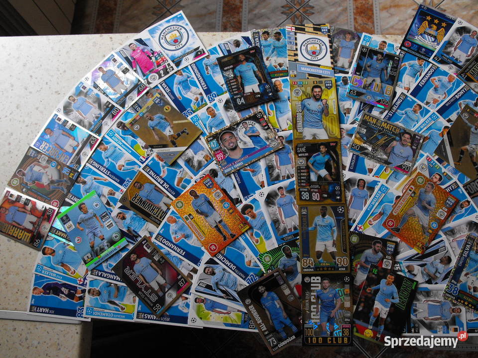 MANCHESTER CITY 100 sztuk kart PANINI i inne Mykanów sprzedam