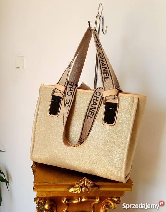 ZŁOTA SZOPERKA CHANEL TOREBKA CC ZŁOCONA SHOPPER Torby i torebki Bydgoszcz