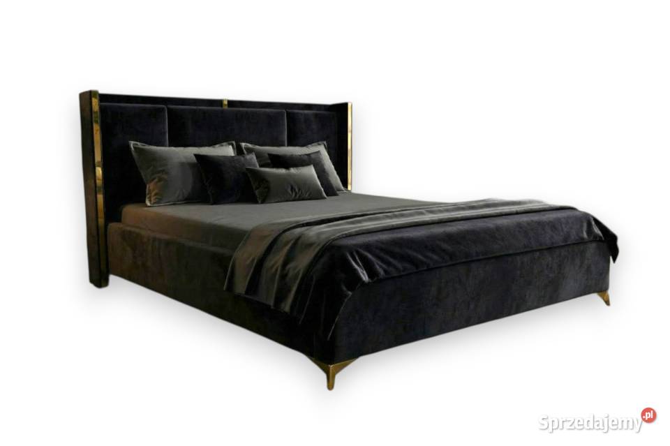 Łóżko z pojemnikiem 140x200 ROKO Czarne stelaż Kraków