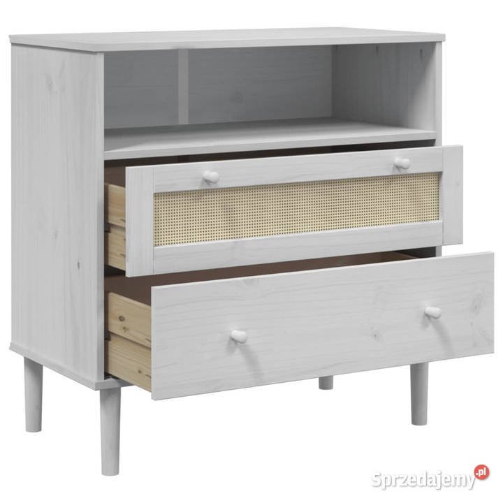 Szafka SENJA imitacja rattanu biała 80x40x80 Warszawa