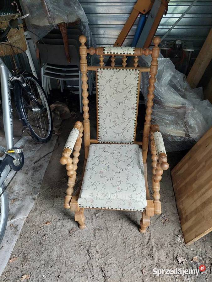 Fotel bujany na sprężynach antyk super stsn