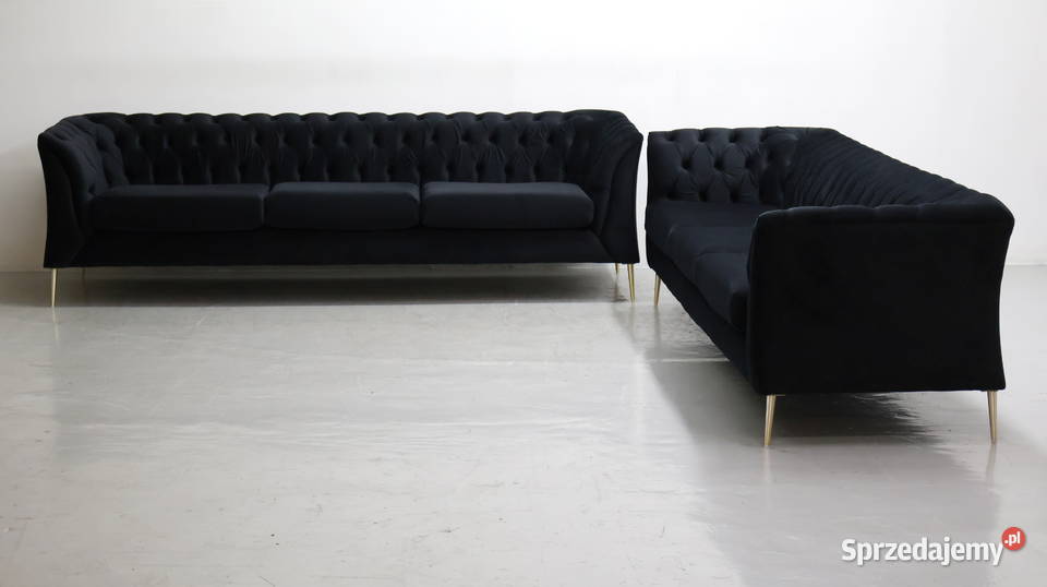 STY DESIGN WIELKA SOFA 33 kanapa czarny welur Poznań