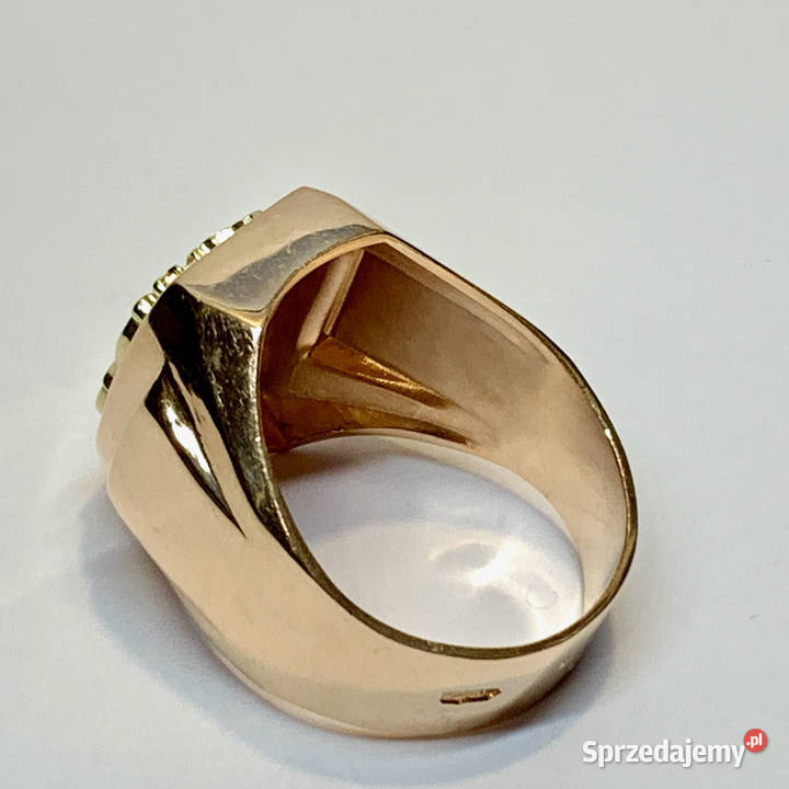 Złoty SYGNET męski 585 14K herbowy masywny Warszawa