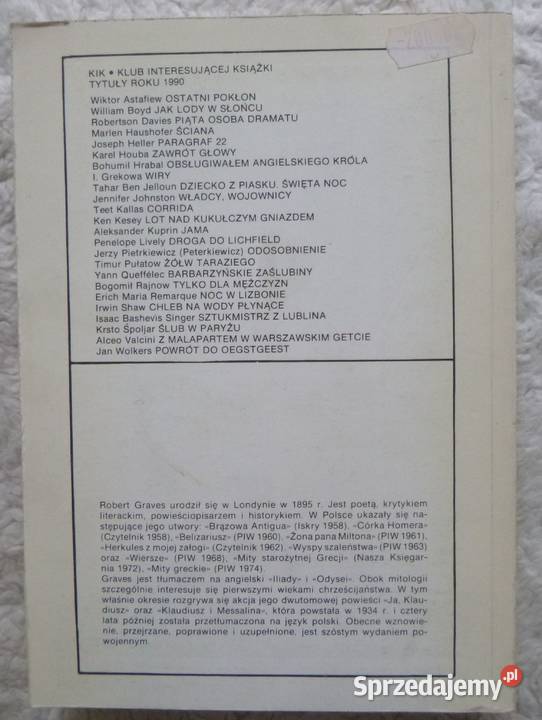 Ja Klaudiusz Robert Graves Warszawa