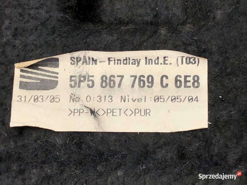 PÓŁKA TYŁ SEAT TOLEDO III 5P5867769C Minivan