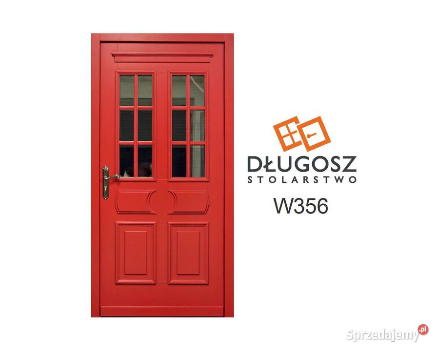 Drzwi DŁUGOSZ zewnętrzne retro RAL9016 białe opolskie Opole
