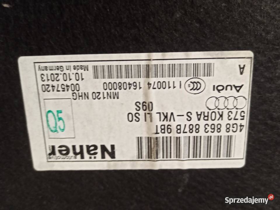 AUDI A7 4G BOCZEK BAGAŻNIKA LEWY 4G8863887B