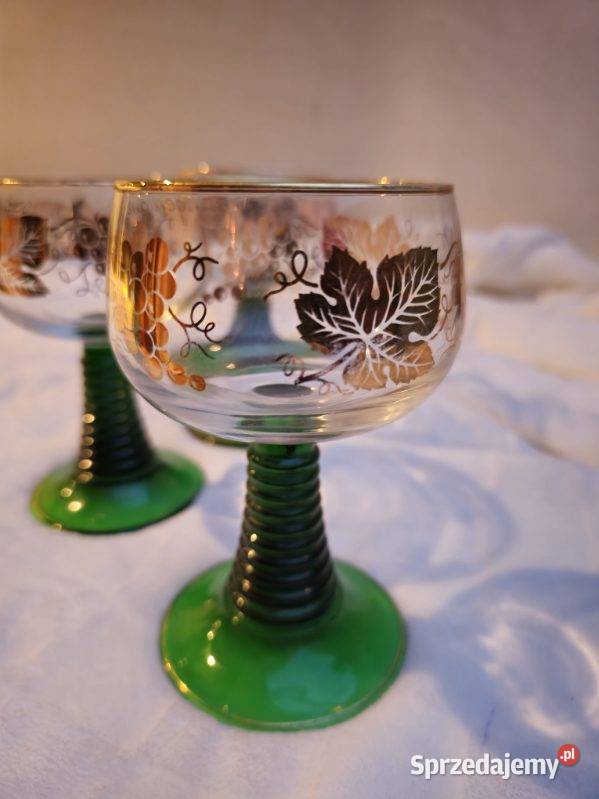 Komplet kieliszków 33 Rmer ręcznie zdobione Nowa Ruda