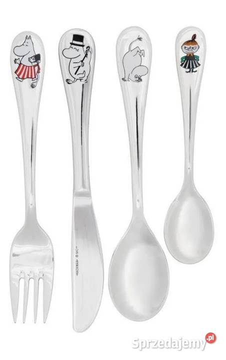 MUMINKI sztućce dzieci Rodzina zestaw 4 el Sztućce Jasień