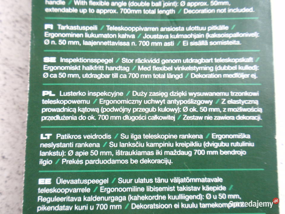 Parkside Lusterko warsztatowe inspekcyjne Łódź