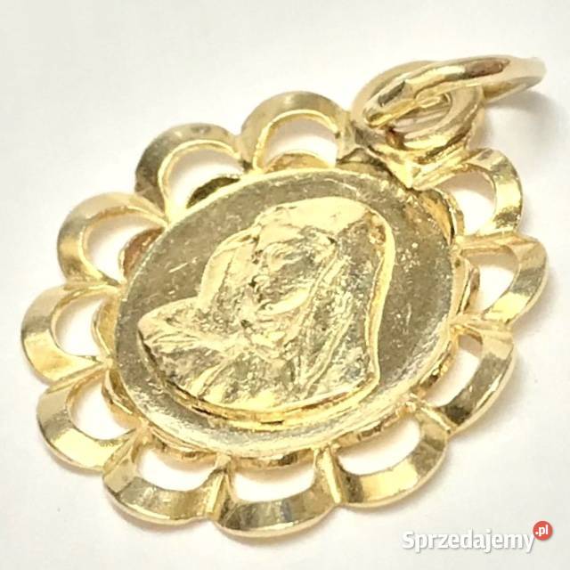 Złoty MEDALIK wisiorek 14K Matka Boska BOZIA 15 Warszawa