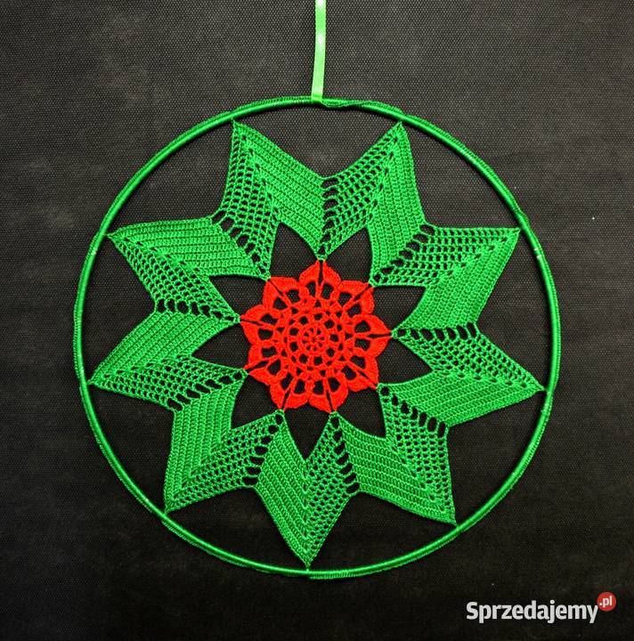 Zawieszka ozdoba na okno szydełkowa 30