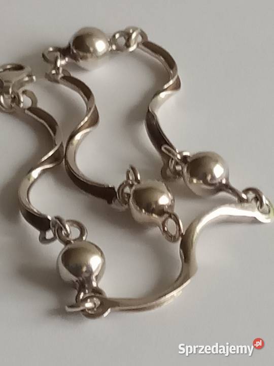 Srebrna śliczna bransoletka z kulkami stary srebro Wrocław
