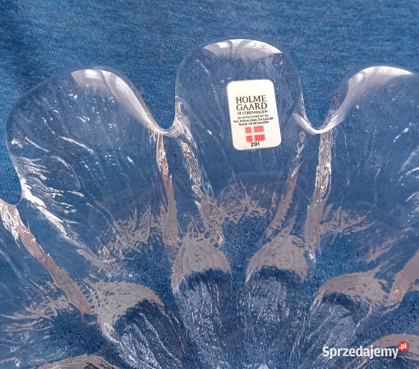 Miska Holmegaard sygnowana szkło mrożone Proj Antyki, Sztuka, Kolekcje Koźminek