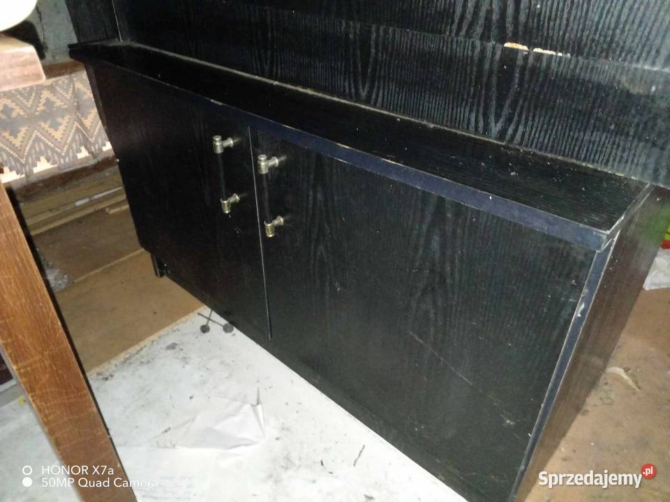 Elegancka stojąca czarna szafka