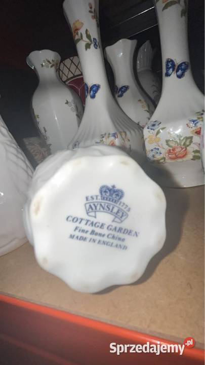 Wazonik Cottage Garden Aynsley Made in England O Porcelana i szkło pomorskie Gdańsk