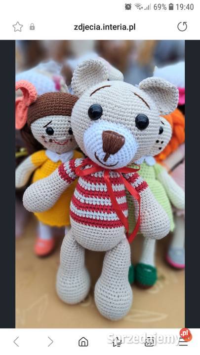 Miś z włóczki zrobiony na szydełku małopolskie Kraków