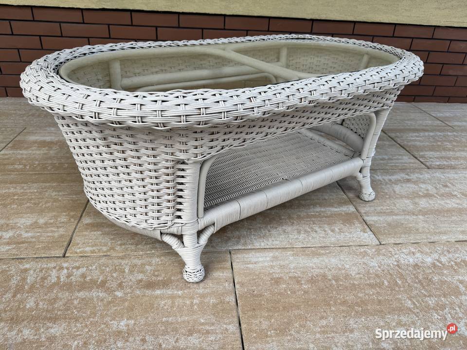 Stolik rattanowy ze szkłem wiklinowy ława taras mazowieckie Garwolin