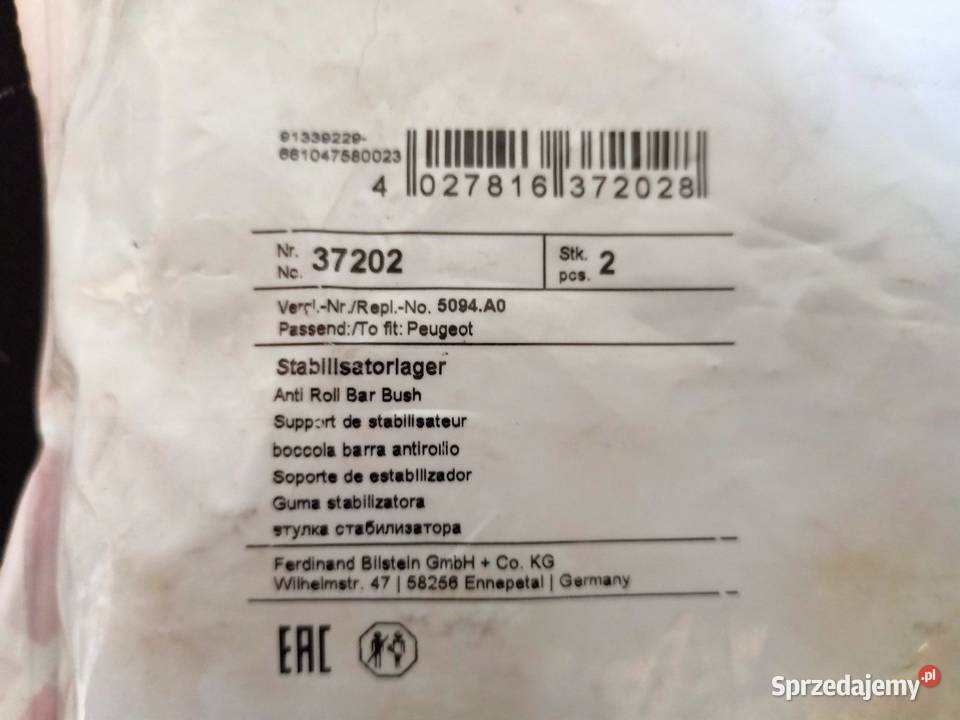 Citroen Peugeot łączniki gumy stabilizatora