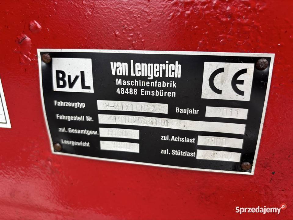 Paszowóz BVL Vmix 10m3 plus wóz paszowy 2011 r Myszyniec