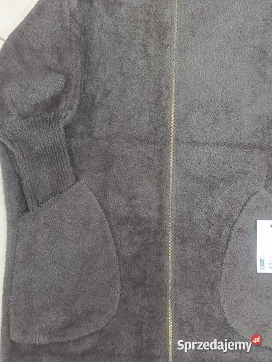 WIOSNAJESIEN GRUBY PŁASZCZ Alpaka Kardigan UNI Wieluń