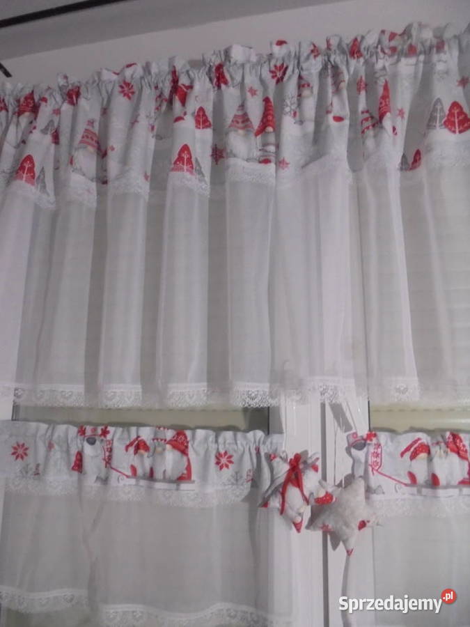 firankikomplet świateczny góra 30066 2x7837 Wystrój okien Włocławek