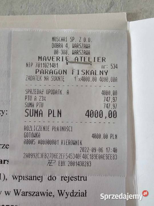 Sukienka ecru brokatowa S z salonu Maverie świętokrzyskie Końskie