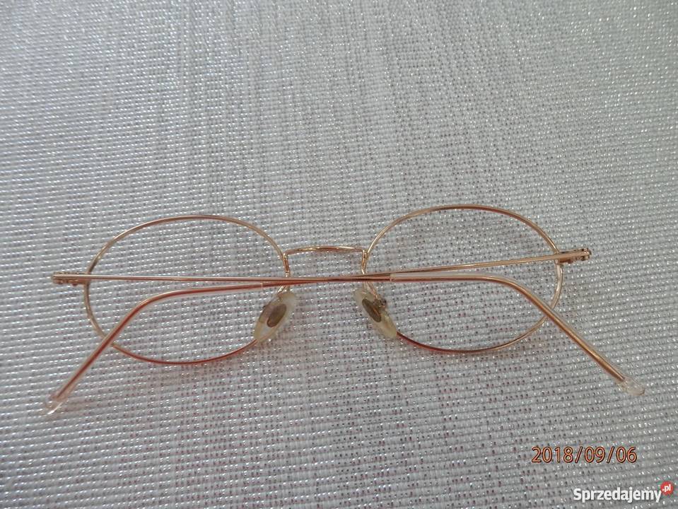Okulary Oprawki Okularowe Owalne Włoskie Złote Uniseks Łomża