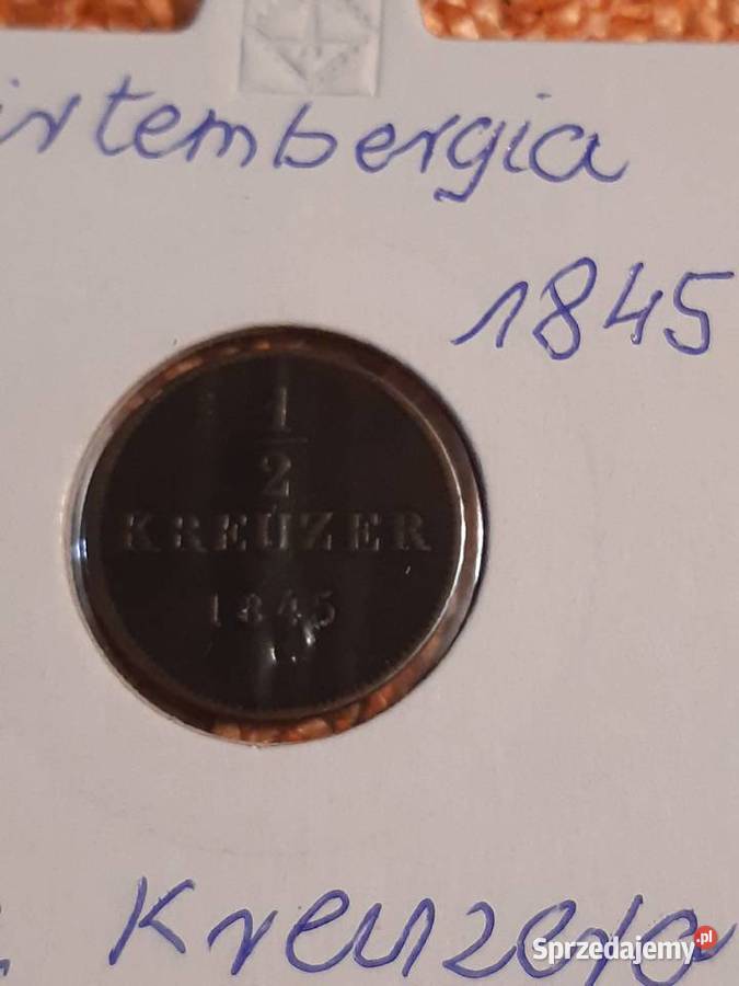 moneta Wirtembergii z 1845r Numizmatyka Łomża sprzedam