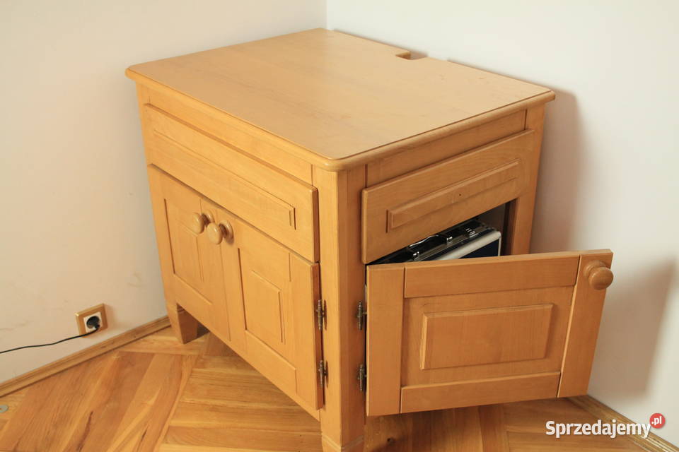 Piękny stolik dębowy narożny z szufladami śląskie