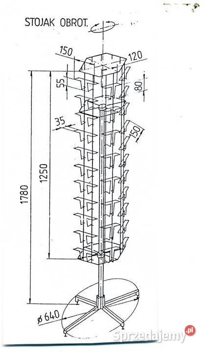 Stojak obrotowy na widokówki kartki pocztowe Mrzezino