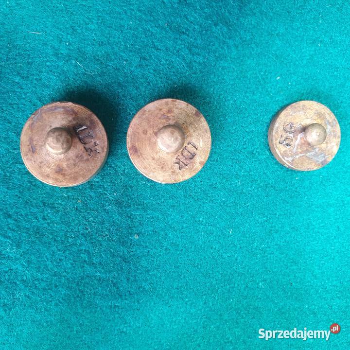 Staresygnowane odważniki handlowe z brązu 13 3 z Wrocław sprzedam
