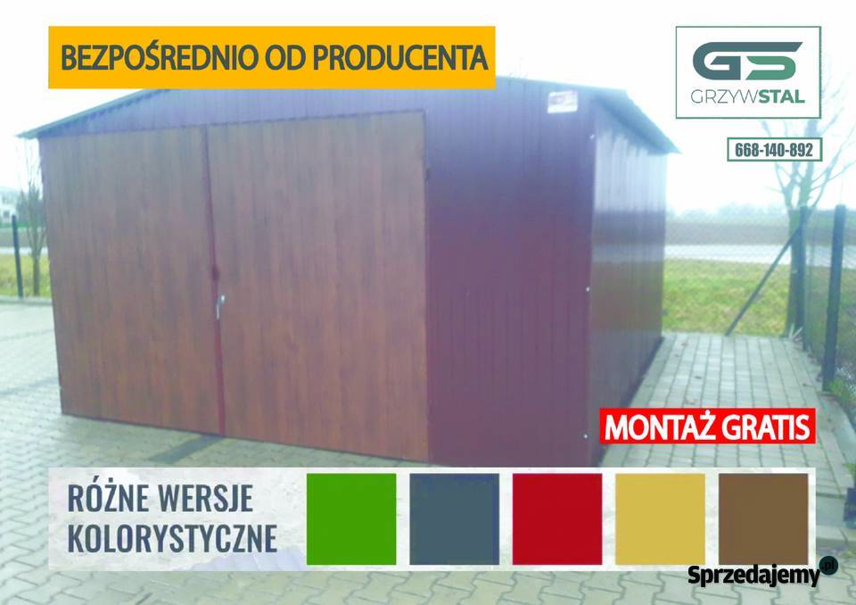 Garaż blaszany BRĄZOWY Magazyn Wiata Hala Jarosław
