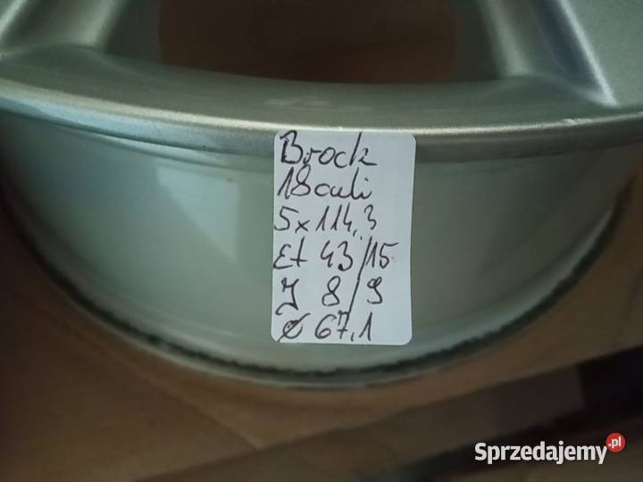 Felgi Brock 18 5x1143 dwie szerokości 8 i 9 aluminiowe Szczukowskie Górki