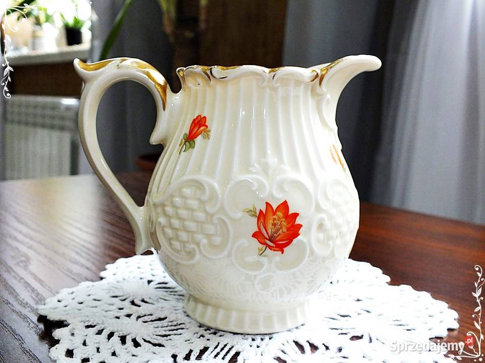 Mlecznik neobarokowy SteinmannTiefenfurt Parowa Porcelana i szkło Żary