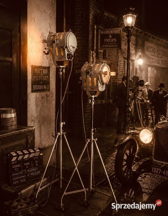 Lampa filmowa teatralna zabytek PRL loft Vintage Poznań