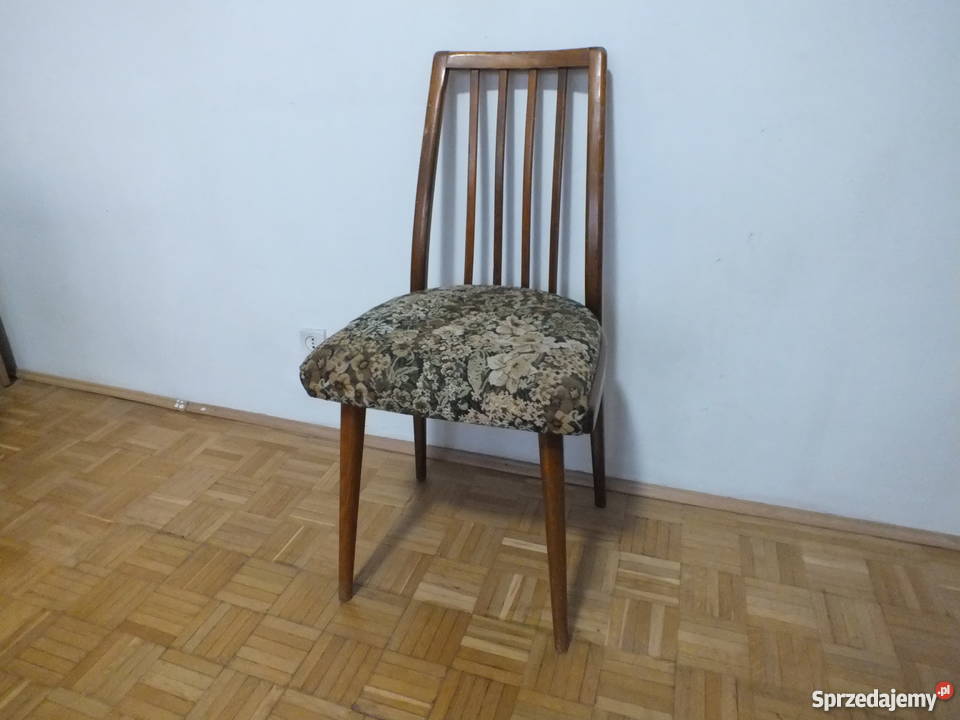 Drewniane krzesła tapicerowane i stół kuchenny Warszawa