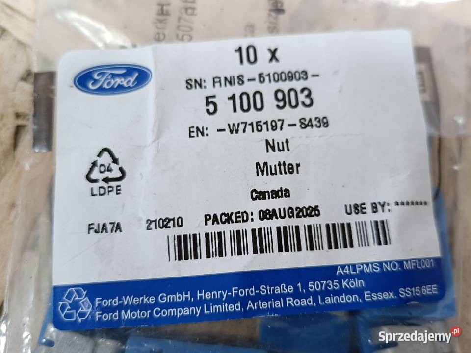 FORD WIELE MODELI SPINKA GNIAZDO WKRĘTA 48MM Pleszew
