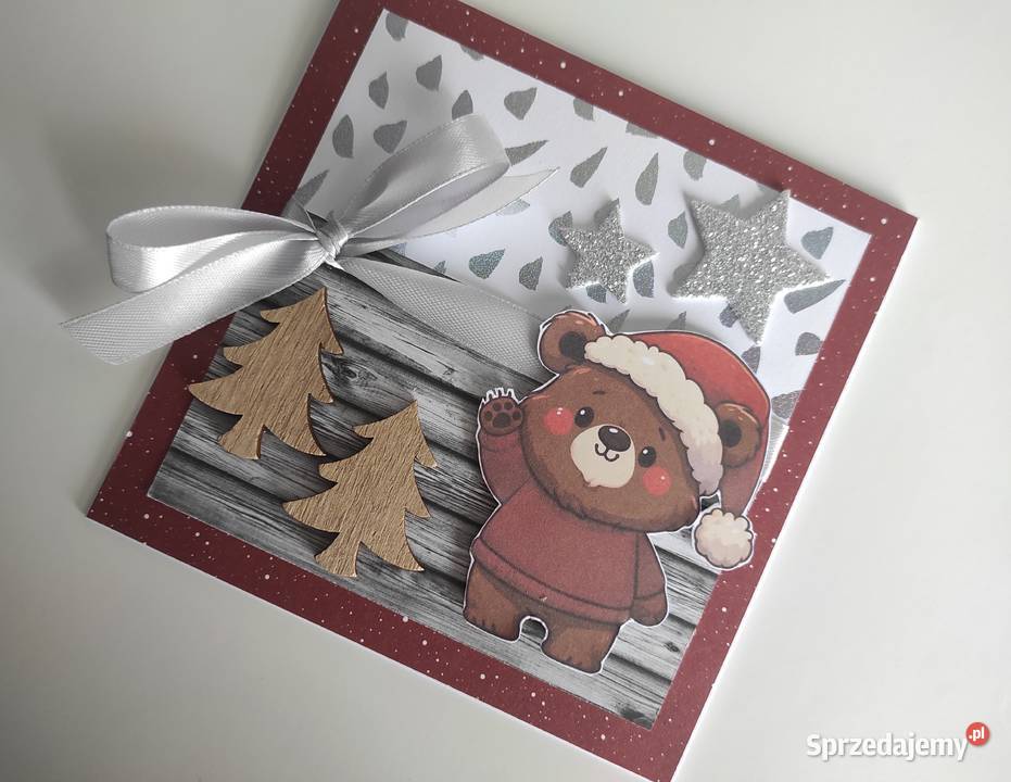 Kartka świąteczna ręcznie robiona na Boże Rękodzieło Łódź