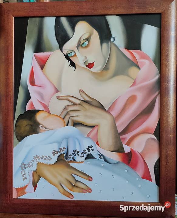 Kopia obrazu T Łempickiej Macierzyństwo Antyki, Sztuka, Kolekcje Warszawa