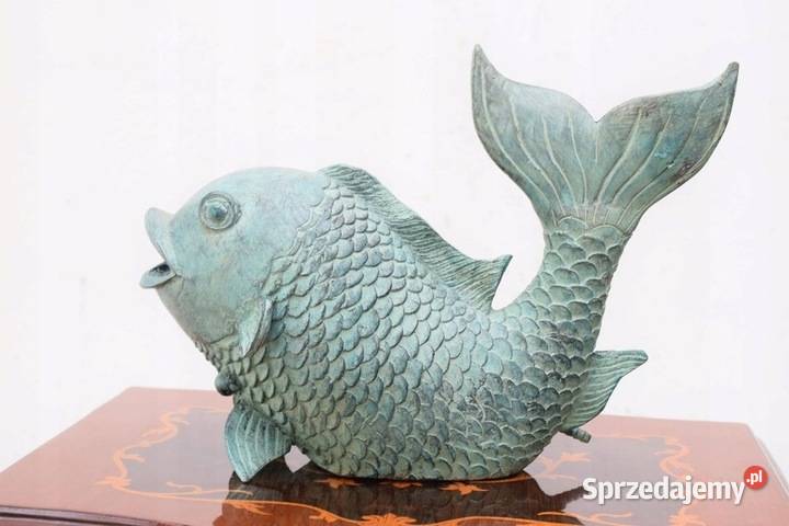 Ryba Rybka Fontanna z Brązu Patyna Dekoracja małopolskie Kraków