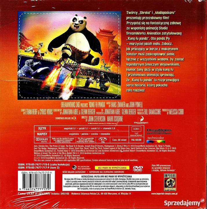 KUNG FU PANDA KULTOWE ANIMACJE dubbing Filmy Kalisz sprzedam
