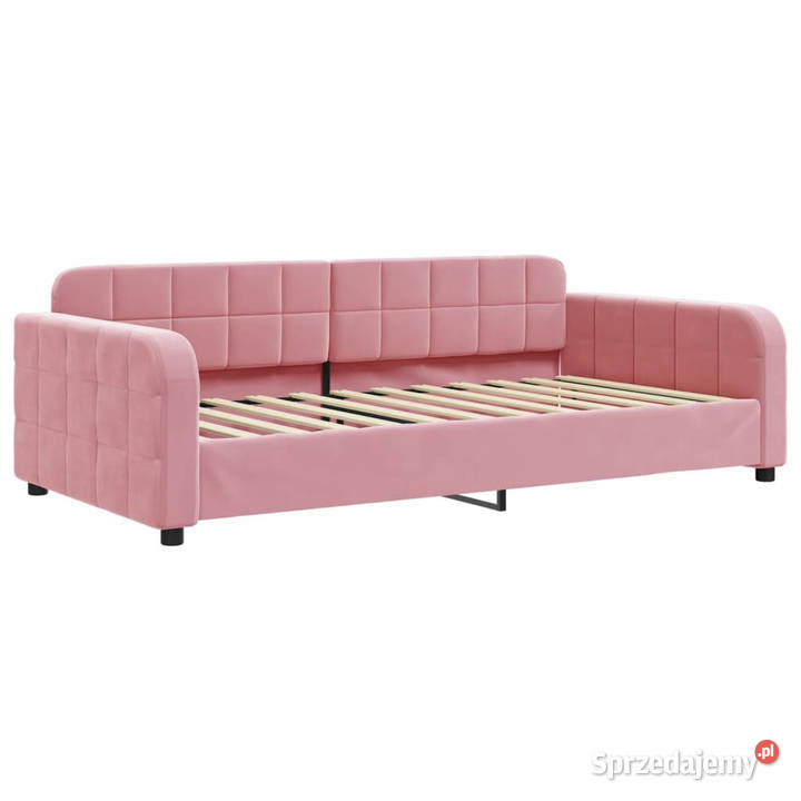 Sofa rozsuwana z szufladami różowa aksamit 110cm mazowieckie Warszawa