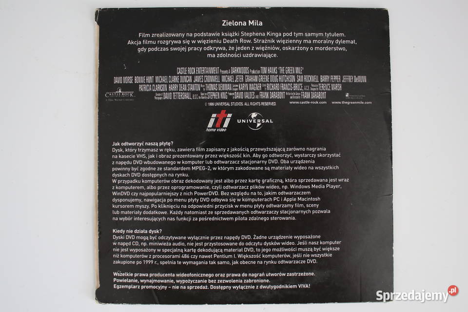Film Zielona Mila płyta DVD Wrocław