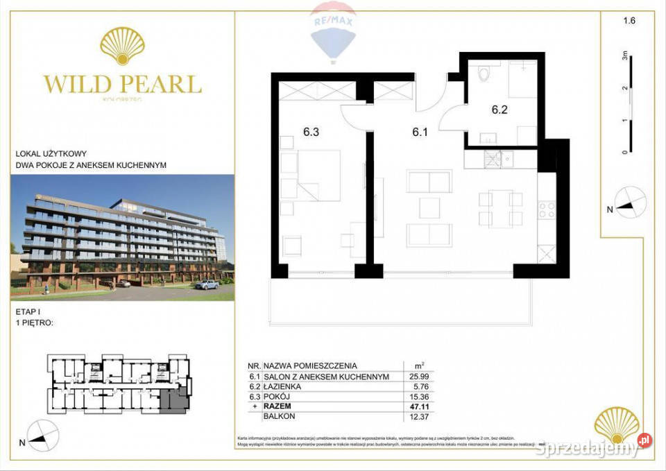 Nowoczesna architektura Bałtykiem Wild Pearl Piętro 1 Kołobrzeg