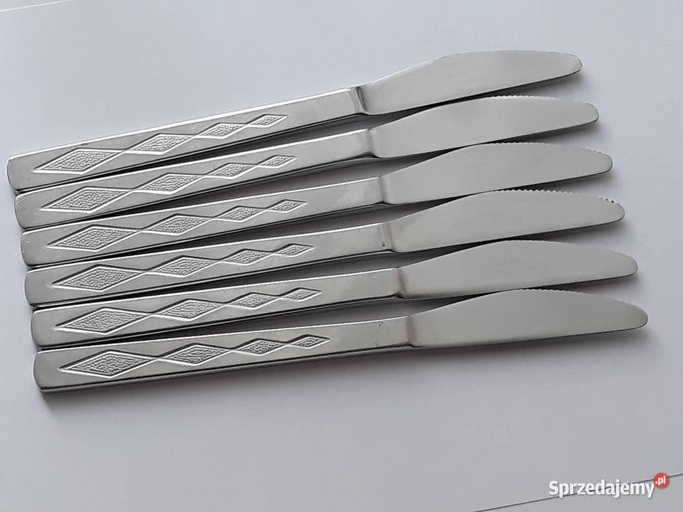 Noże obiadowe ROMBY KARO Gerlach sztućce PRL